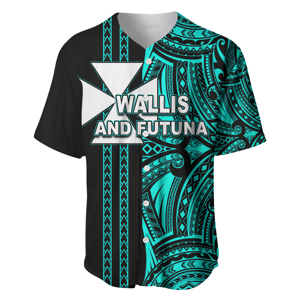 Custom Wallis and Futuna Baseball Jersey Polynesian Tribal Green LT6 Green - Polynesian Pride