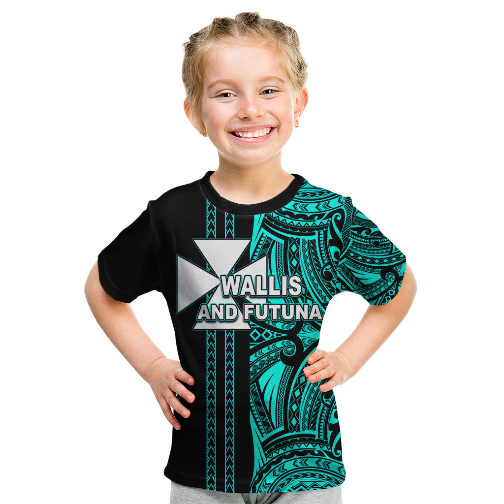 Custom Wallis and Futuna Kid T Shirt Polynesian Tribal Green LT6 Green - Polynesian Pride