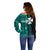 Custom Wallis and Futuna Off Shoulder Sweater Polynesian Tribal Green LT6 - Polynesian Pride