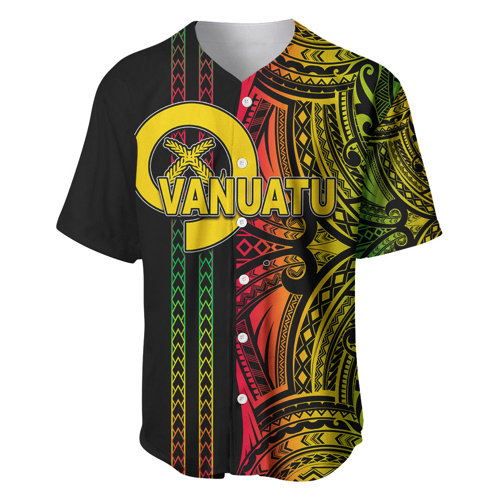 Custom Vanuatu Baseball Jersey Polynesian Tribal LT6 Black - Polynesian Pride