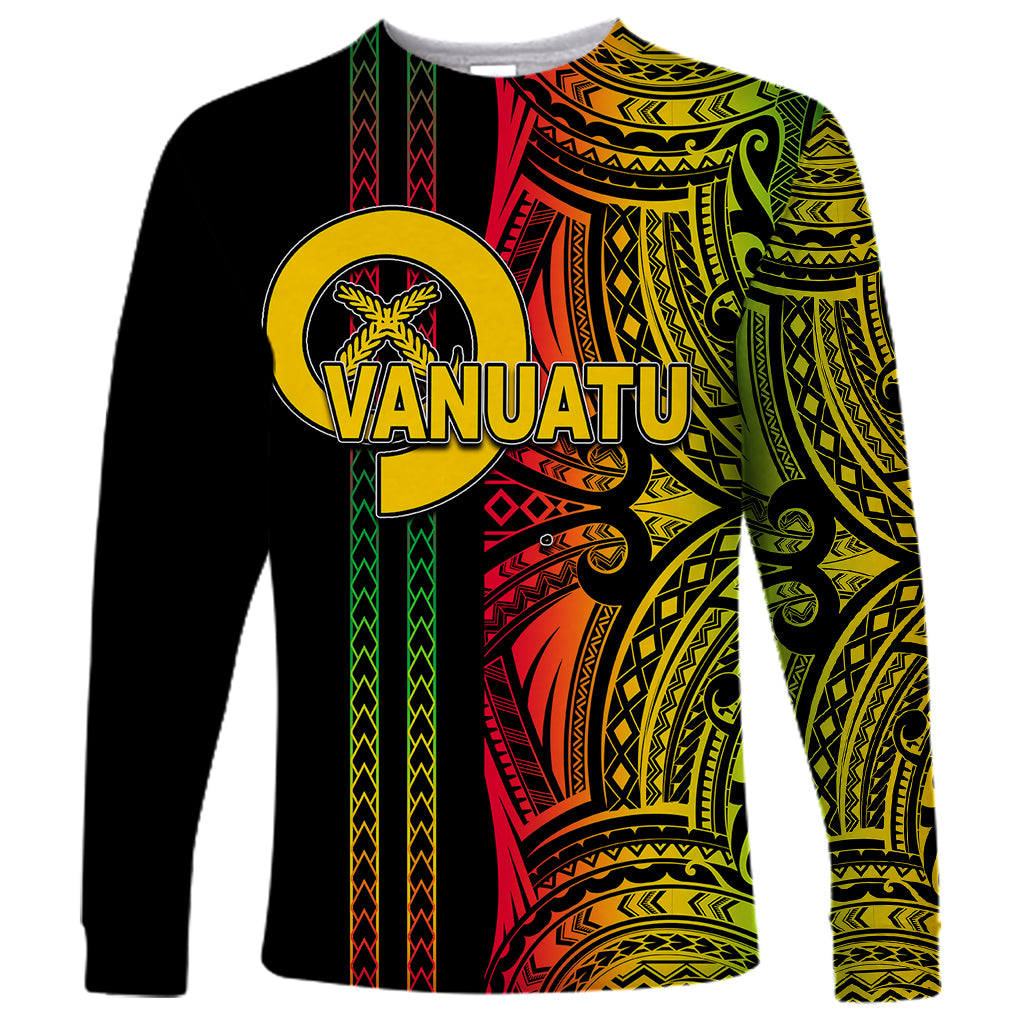 Custom Vanuatu Long Sleeve Shirt Polynesian Tribal LT6 Unisex Black - Polynesian Pride