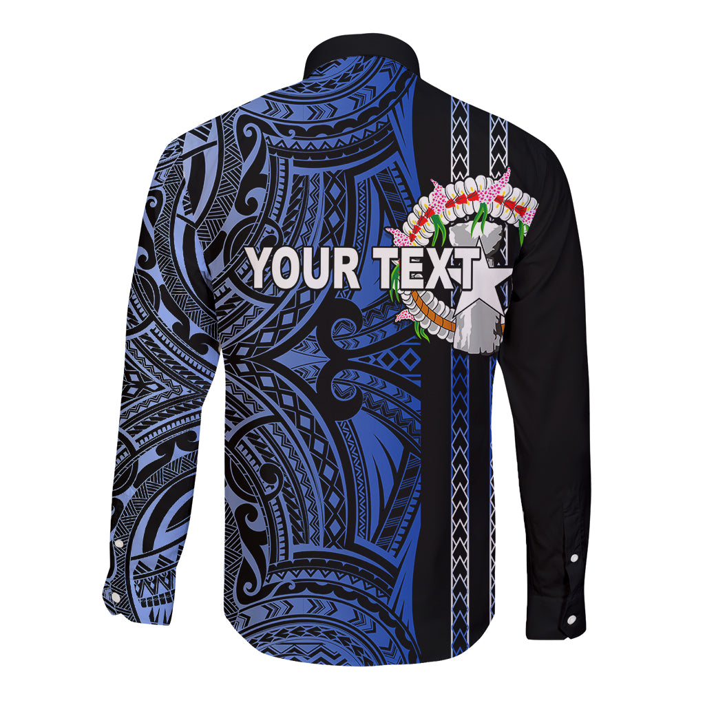 Custom Northern Mariana Islands Long Sleeve Button Shirt Polynesian Tribal LT6 - Polynesian Pride