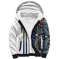 Custom Philippines Sherpa Hoodie Polynesian Tribal White LT6 Unisex White - Polynesian Pride