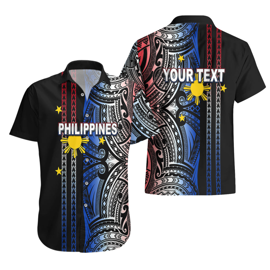 Custom Philippines Hawaiian Shirt Polynesian Tribal Black LT6 - Polynesian Pride