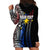 Custom Philippines Hoodie Dress Polynesian Tribal Black LT6 - Polynesian Pride