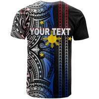 Custom Philippines T Shirt Polynesian Tribal Black LT6 - Polynesian Pride