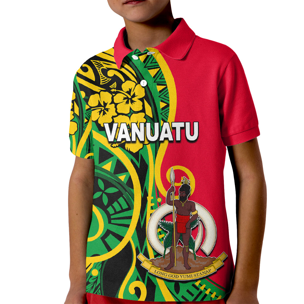 (Custom Personalised) Vanuatu Kid Polo Shirt Polynesian Patterns LT6 Kid Green - Polynesian Pride