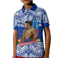 (Custom Personalised) Samoa Pride Kid Polo Shirt Tribal Patterns Blue LT6 Kid Blue - Polynesian Pride