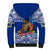 (Custom Personalised) Samoa Pride Sherpa Hoodie Tribal Patterns Blue LT6 - Polynesian Pride