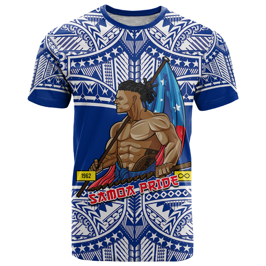 Custom Samoa Pride T Shirt Tribal Patterns Blue LT6 Blue - Polynesian Pride