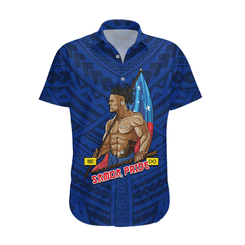 (Custom Personalised) Samoa Pride Hawaiian Shirt Simple Blue Style LT6 Blue - Polynesian Pride