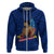 Custom Samoa Pride Hoodie Simple Blue Style LT6 Zip Hoodie Blue - Polynesian Pride