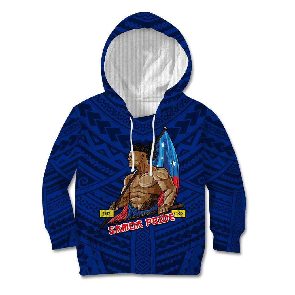 (Custom Personalised) Samoa Pride Kid Hoodie Simple Blue Style LT6 Blue - Polynesian Pride