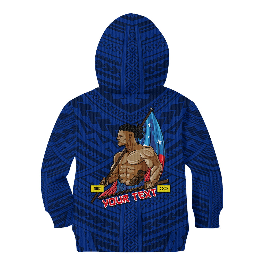 (Custom Personalised) Samoa Pride Kid Hoodie Simple Blue Style LT6 - Polynesian Pride