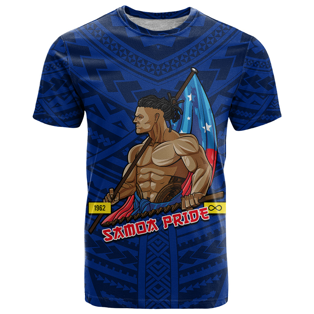 Custom Samoa Pride T Shirt Simple Blue Style LT6 Blue - Polynesian Pride