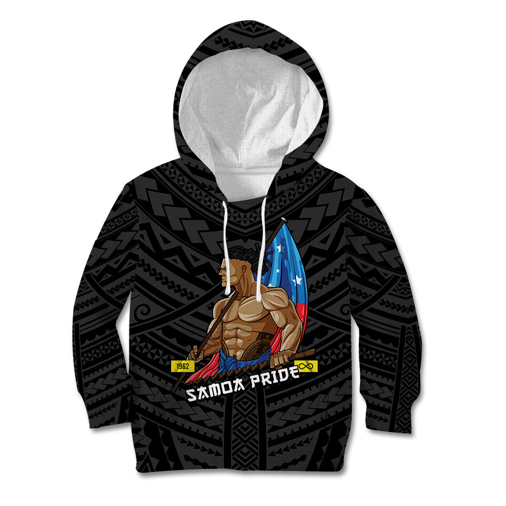 (Custom Personalised) Samoa Pride Kid Hoodie Simple Black Style LT6 Black - Polynesian Pride