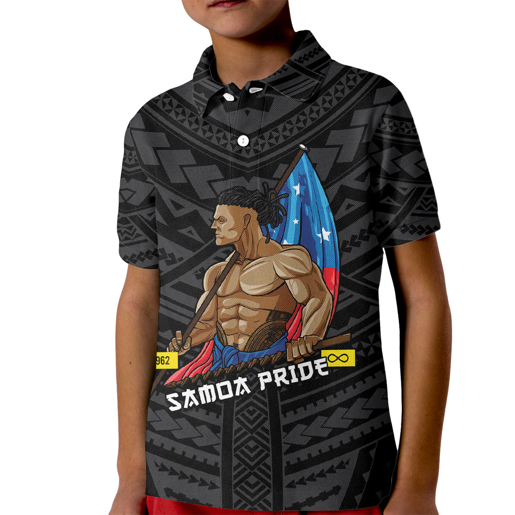 (Custom Personalised) Samoa Pride Kid Polo Shirt Simple Black Style LT6 Kid Black - Polynesian Pride