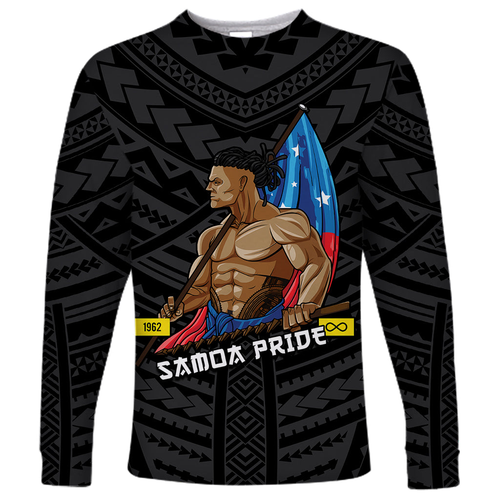 (Custom Personalised) Samoa Pride Long Sleeve Shirt Simple Black Style LT6 Unisex Black - Polynesian Pride