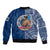 (Custom Personalised) Samoa Pride Bomber Jacket Polynesian Patterns Blue LT6 - Polynesian Pride