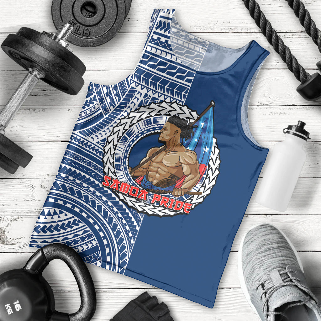 (Custom Personalised) Samoa Pride Men Tank Top Polynesian Patterns Blue LT6 Blue - Polynesian Pride