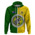 Cook Islands Hoodie Yellow Green Half Style LT6 - Polynesian Pride