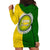 Cook Islands Hoodie Dress Yellow-Green Half Style LT6 - Polynesian Pride