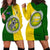 Cook Islands Hoodie Dress Yellow-Green Half Style LT6 - Polynesian Pride