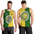 Cook Islands Men Tank Top Yellow-Green Half Style LT6 - Polynesian Pride