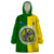 Cook Islands Wearable Blanket Hoodie Yellow-Green Half Style LT6 One Size Green - Polynesian Pride