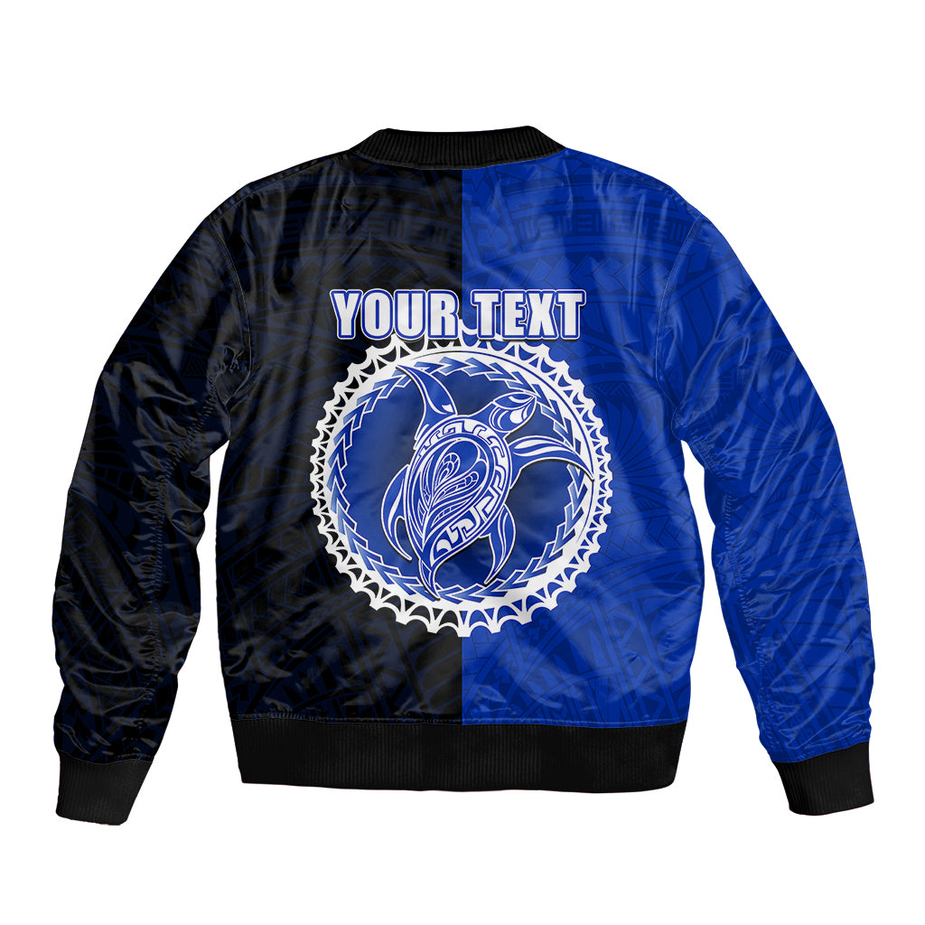 Custom Pukapuka Of Cook Islands Bomber Jacket Mix Half Black LT6 - Polynesian Pride