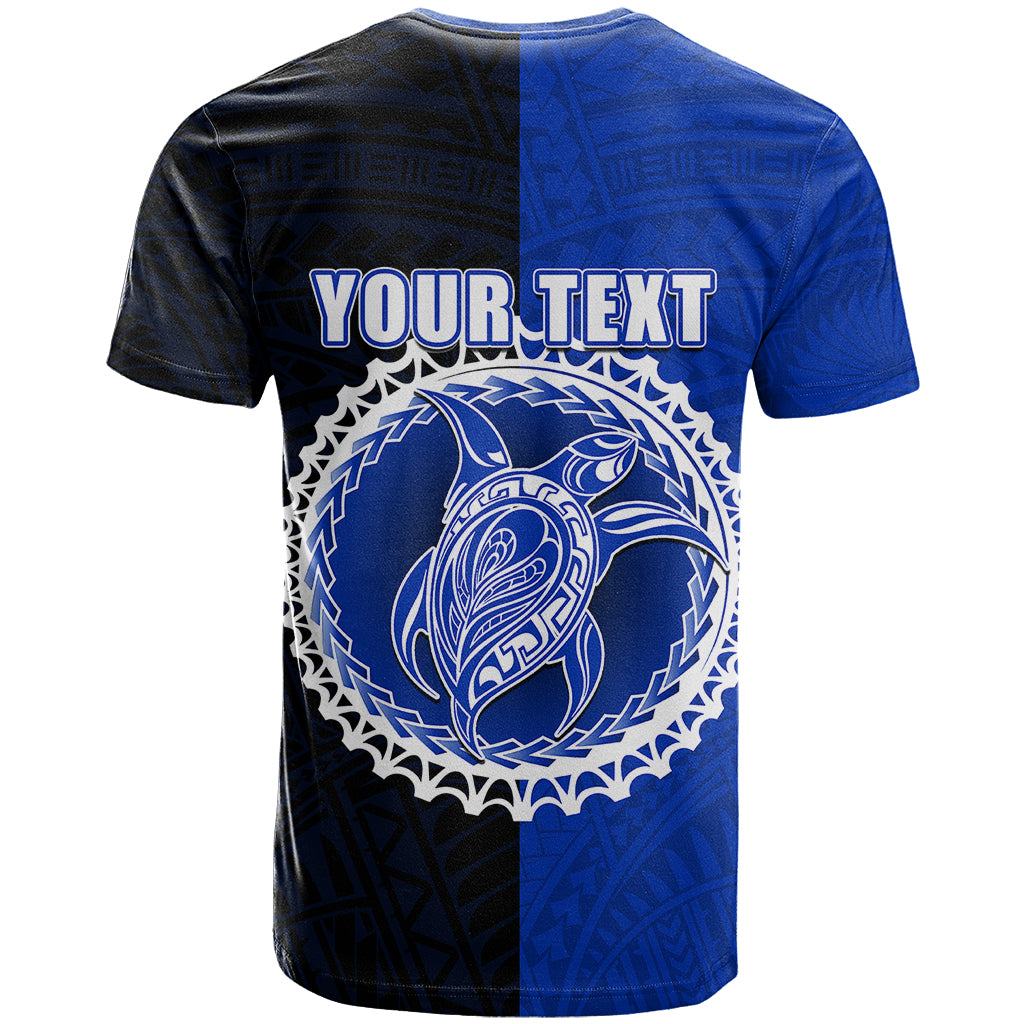 Custom Pukapuka of Cook Islands T Shirt Mix Half Black LT6 - Polynesian Pride