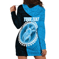 Custom Mauke Of Cook Islands Hoodie Dress Mix Half Black LT6 - Polynesian Pride