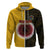 Custom Manihiki of Cook Islands Hoodie Mix Half Black LT6 Zip Hoodie Yellow - Polynesian Pride