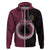 Custom Mangaia of Cook Islands Hoodie Mix Half Black LT6 Zip Hoodie Maroon - Polynesian Pride