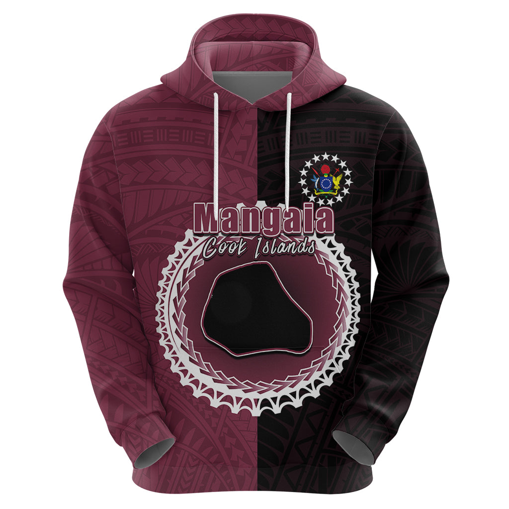 Custom Mangaia of Cook Islands Hoodie Mix Half Black LT6 - Polynesian Pride