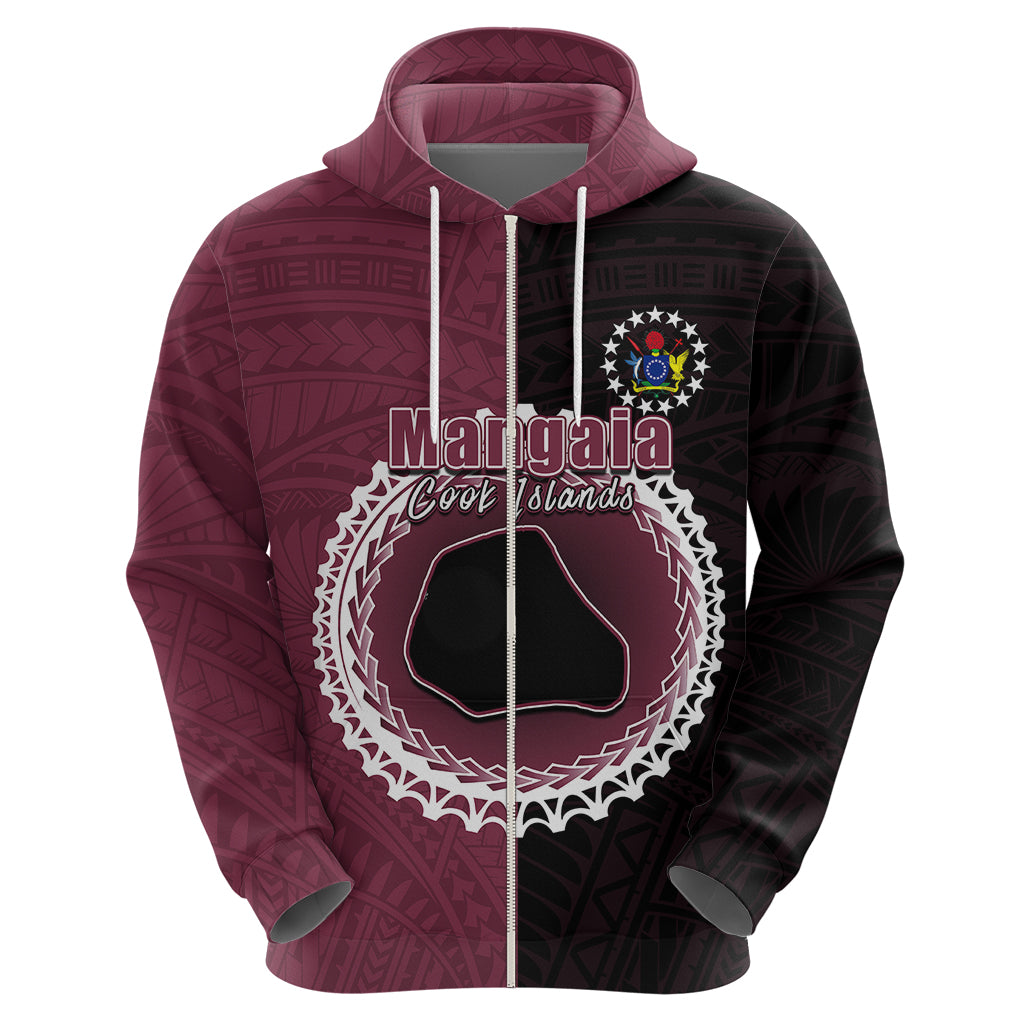 Custom Mangaia of Cook Islands Hoodie Mix Half Black LT6 - Polynesian Pride