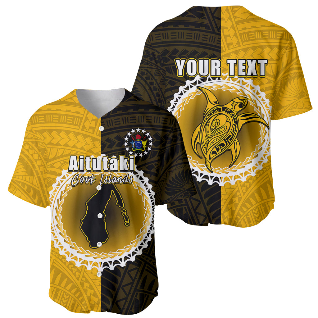 Custom Atutaki Of Cook Islands Baseball Jersey Mix Half Black LT6 - Polynesian Pride