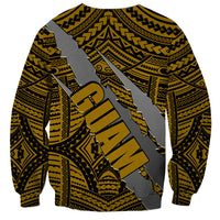 Polynesian Guam Sweatshirt with Coat Of Arms Claws Style - Gold LT6 - Polynesian Pride