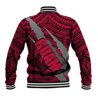 Polynesian Guam Baseball Jacket with Coat Of Arms Claws Style - Red LT6 - Polynesian Pride
