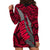 Polynesian Guam Hoodie Dress with Coat Of Arms Claws Style - Red LT6 - Polynesian Pride