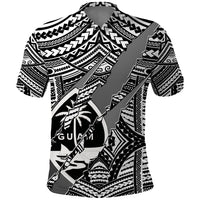 Polynesian Guam Polo Shirt with Coat Of Arms Claws Style White LT6 White - Polynesian Pride