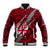 Polynesian Fiji Baseball Jacket with Coat Of Arms Claws Style - Red LT6 Unisex Red - Polynesian Pride