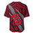 Polynesian Fiji Baseball Jersey with Coat Of Arms Claws Style - Red LT6 - Polynesian Pride