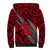 Polynesian Fiji Sherpa Hoodie with Coat Of Arms Claws Style - Red LT6 - Polynesian Pride