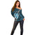 Polynesian Fiji Off Shoulder Sweater with Coat Of Arms Claws Style - Blue LT6 - Polynesian Pride