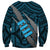Polynesian Fiji Sweatshirt with Coat Of Arms Claws Style - Blue LT6 - Polynesian Pride