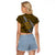 Polynesian Fiji Raglan Cropped T Shirt with Coat Of Arms Claws Style - Gold LT6 - Polynesian Pride