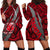 Polynesian Samoa Hoodie Dress with Coat Of Arms Claws Style - Red LT6 - Polynesian Pride