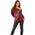 Polynesian Samoa Off Shoulder Sweater with Coat Of Arms Claws Style - Red LT6 - Polynesian Pride