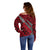 Polynesian Samoa Off Shoulder Sweater with Coat Of Arms Claws Style - Red LT6 - Polynesian Pride